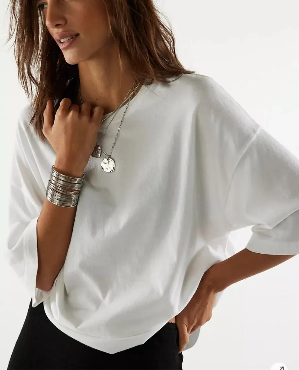 Free People X We The Free Perfect Oversized Tee shirt White XL NEW